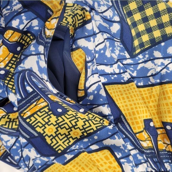 NIKO AND... pants blue purse print Japanese‎ lounge with pockets S - Picture 10 of 11